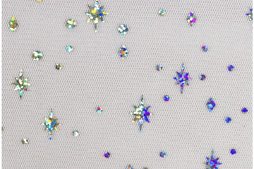 Tüll "Elsa" mit Glitzersternen, rosa, 0,5 m